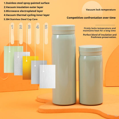 200ML/300ML Mini Insulated Cup Stainless Steel Pocket Cup Car Vacuum Flasks Coffee Cup Portable Leak-proof Thermal Water Bottle