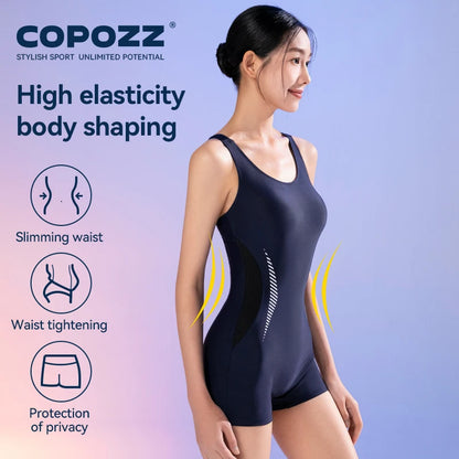 COPOZZ New Sleeveless Swimsuit Women One Piece Rash Guard Surf Bodysuit Female Swimwear Girl Monokini Bath Swimming Wear UPF 50+
