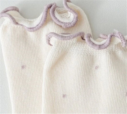 Lawadka Children's Girls Socks Cotton Dot Solid Kids Girl Sock Fashion Princess Baby Socks For Girls   Autumn Winter 0-12Years