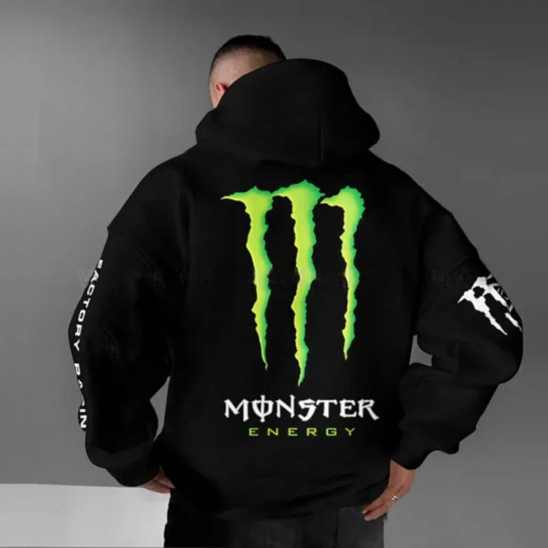Monster Energy Hoodies – Charcoal Gray Streetwear Pullover For Men & Women