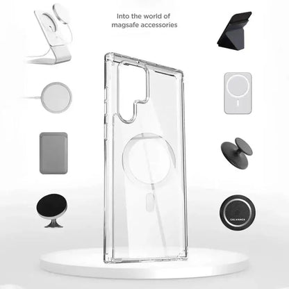 Magnetic Magsafe Wireless Charge Case for Samsung Galaxy S26 S25 S24 S23 Plus S23 22 21 20 FE Ultra edge Clear Shockproof Cover