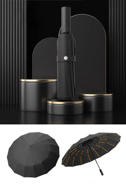 Stormproof Windproof Automatic Folding Rain Umbrella for Men, Large Strong Reinforced 288 Bone, Sun UV UPF50+ Parasol