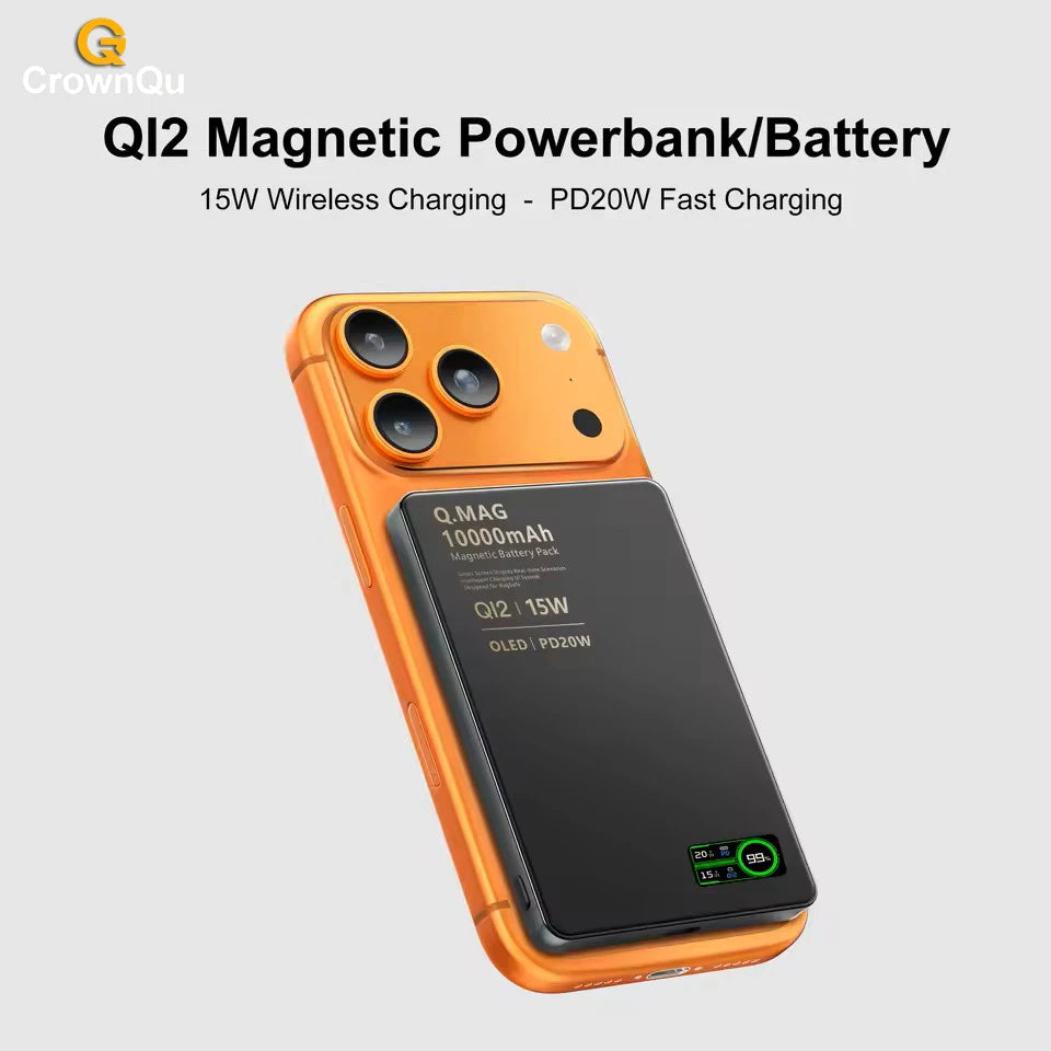 Magnetic Wireless Powerbank Qi 2.1 USB-C Fast Charging External Battery for iPhone 12-17 Pro Airpods Watch Xiaomi 10000mAh