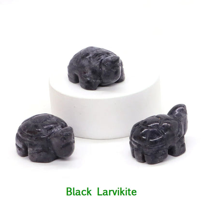 1.2" Mini Natural Crystal Stone Turtle Statue Reiki Healing Tortoise Figurine Amulet Fengshui Sculpture for Home Office Decor