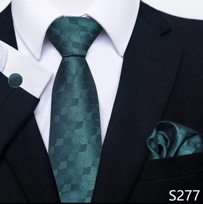 Mens Blue Gold Tie  Pocket Square Set - Wedding  Party Accessories
