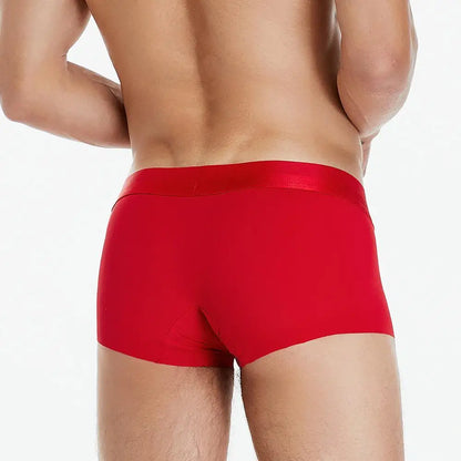 SEOBEAN New Ice Silk Boxers Men Underwear U Convex Pouch Solid Underpants Comfortable Breathable Thin Boxershorts