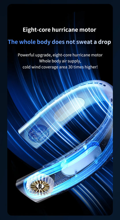 Portable Neck Fan Wearable Air Conditioner USB Rechargeable Air Cooler 5 Speed Electric Fan for Outdoor Ventilator 5000mAh Fans