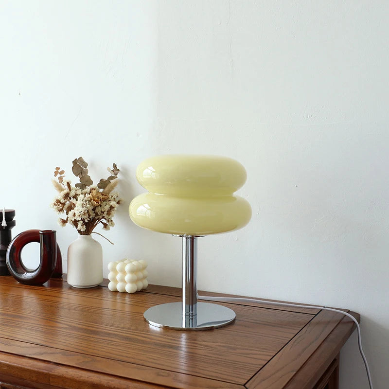 Macaron Glass Table Lamp - Trichromatic Dimming Night Light for Living Room  Bedroom Decor - ZOOMNSTORE