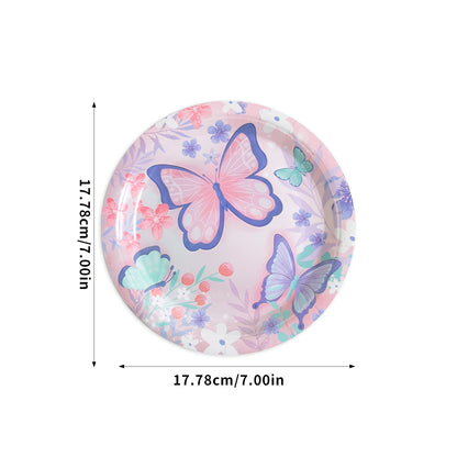 Butterfly Party Tableware Set - Disposable Plates Napkins Cups  Tablecloth for Baby Shower  Birthday