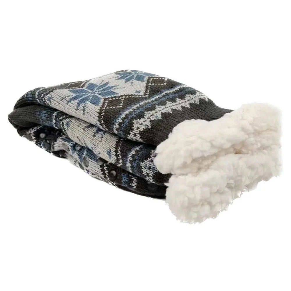 Mens Fluffy Thermal Winter Socks - Soft Non-Slip Fuzzy Floor Socks - ZOOMNSTORE