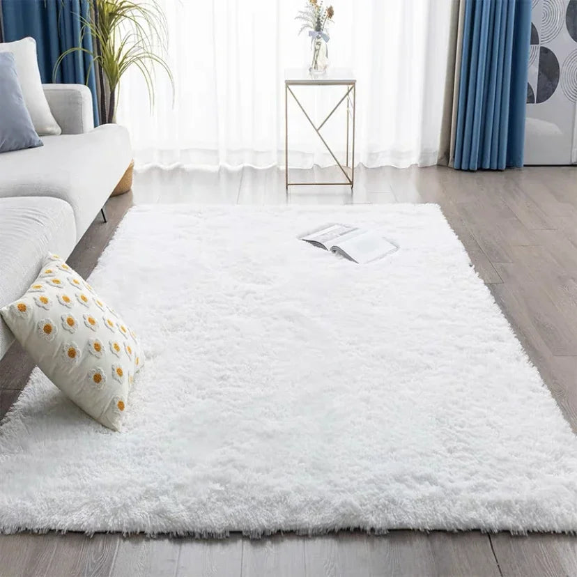 Plush Living Room Rug - Soft Velvet Carpet | Anti Slip Floor Mat, Cozy Area Rug