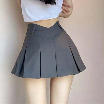 2024 New Sexy Women Pleated Skirts High Waist Summer Vintage Mini Skirts Korean Tennis Student White Designed Dance Skirt