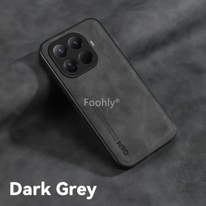 Nubuck Leather Shockproof Magnetic Case for Xiaomi 17T Pro 5G Mi 15T Protective Cover Back Shell Coque Funda