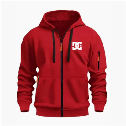 Spring and Autumn Men's Casual Sports Hoodie, Fashionable Arm Pocket Drawstring Hoodie Men's Loose Long-sleeved Shirt Pullover