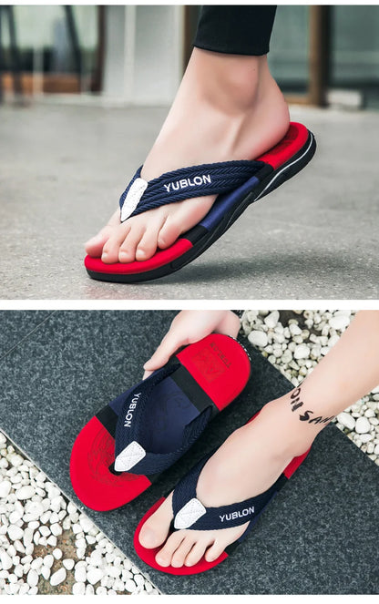 2025 Summer Flip Flops Men Beach Sandals Anti-slip Breathable Casual Men Beach Slippers Outdoor Big Size 45