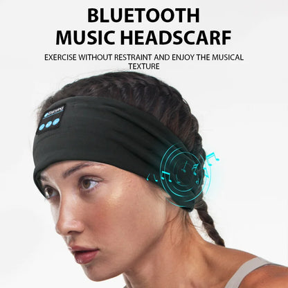 Wireless Bluetooth Headband Earphones Sports Fitness Yoga Headband Headset Elastic Soft Sleeping Smart Music Eye Mask Headphones