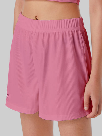 Casual Shorts Women 2024 New Summer Simple Comfortable Elastic Waist Cool Breathable Solid Color Casual Sports Five Quarter Pant