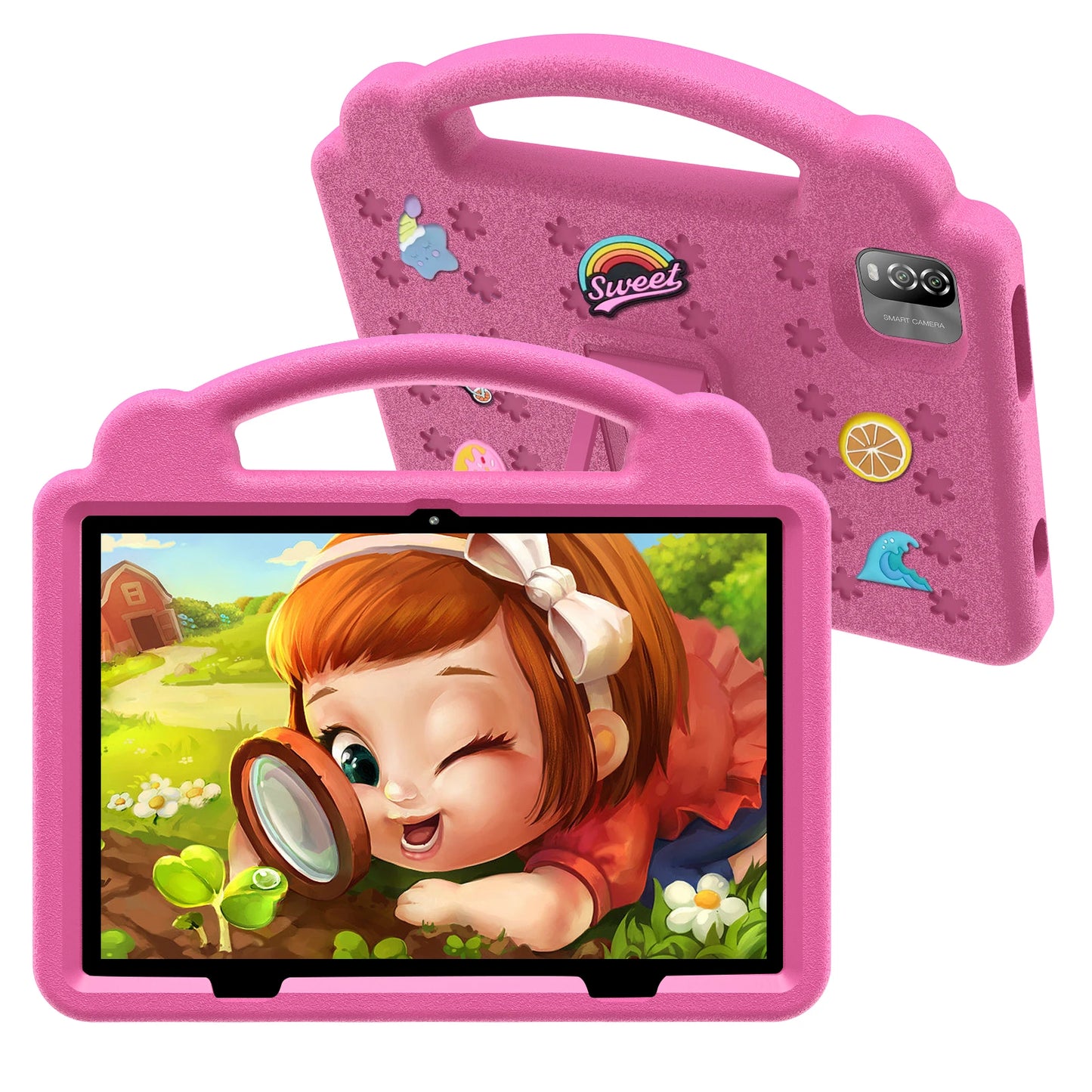 PRITOM 10 inch Kids Tablet, Android 15 Tablet for Kid, Quad-Core Processor, 12GB(3+9 virtual) RAM, 64GB ROM 1TF Card Expandable for Toddler Children,Tablets with Case, Parental Control, 6000mAh, 5G wifi+wifi 6, Dual Camera