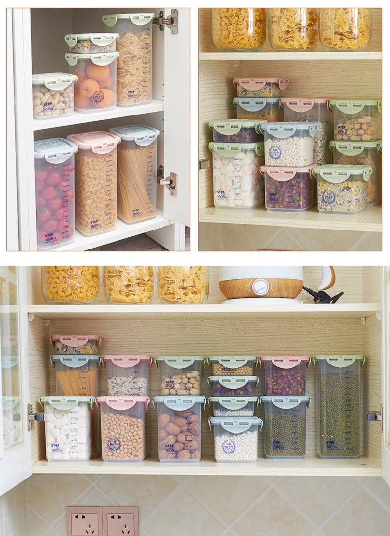 Plastic Food Storage Container - Multi Size Stackable Storage Containers for Refrigerator Use