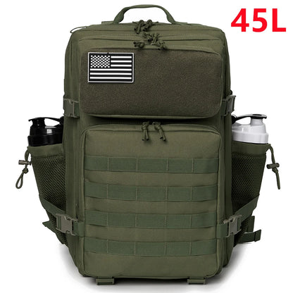 Tactical Backpack - 2545L Outdoor Rucksack with Dual Cup Holder for School Gym and Camping