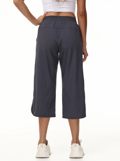 Women Casual Cropped Capris Cargo Pants, Outdoor Lightweight Capris Yoga Flared Pants, Breathable Quality Sweatpants