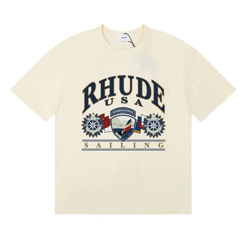 2026 Letter R Print T-shirt Fashion Brand Tee Loose Comfortable Short Sleeve Men Women Cotton T Shirt Casual Clothing