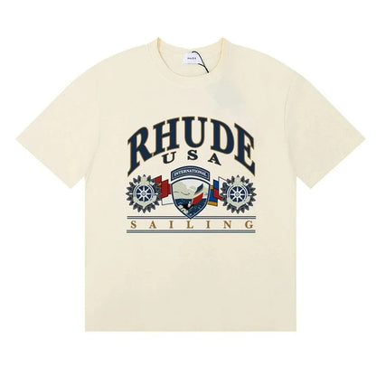 2026 Letter R Print T-shirt Fashion Brand Tee Loose Comfortable Short Sleeve Men Women Cotton T Shirt Casual Clothing