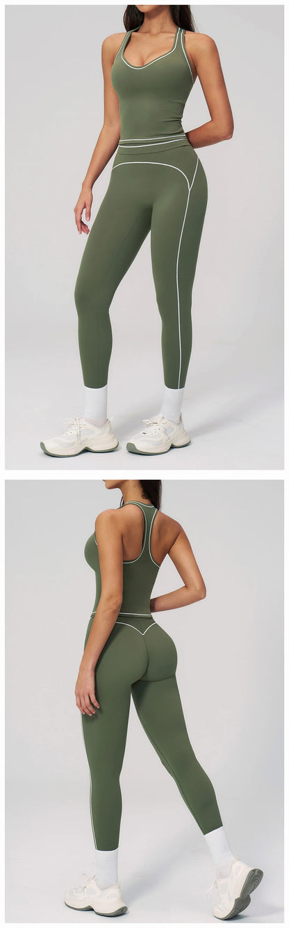 Yoga Suit 2PCS Women Tracksuits Sports Outfits Gym Clothes Running Sports Bra Suits Female Workout Yoga Clothes Athletic Wear