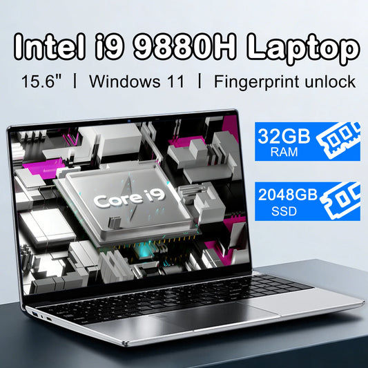 Ultra Slim Gaming Laptop - Intel Core i9 15.6 Inch, 32GB RAM, 2TB SSD, Windows 11