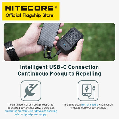 NITECORE EMR15 Portable Electronic Repeller 16ft USB-C Charging for Camping fishing Night Running Walk The Dog Trekking  Sleep