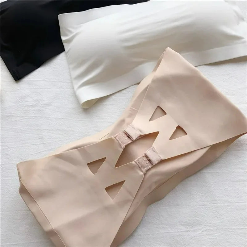 Seamless Tube Top Bra - Strapless Bandeau Wireless Breast Top With Back Closure