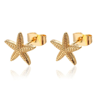 Vintage Starfish Stud Earrings – Stainless Steel Ocean Studs