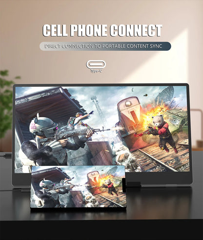 Portable Monitor 14 Inch - MUCAI N140-S36 TN Panel, 60Hz, 3ms Response, Built-In Speakers