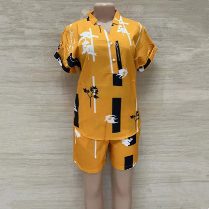 African Fashion Pants Set Women Blouse Straight Trousers Two Piece Set Woman Shirt Tracksuit Set Summer Top Matching Sets