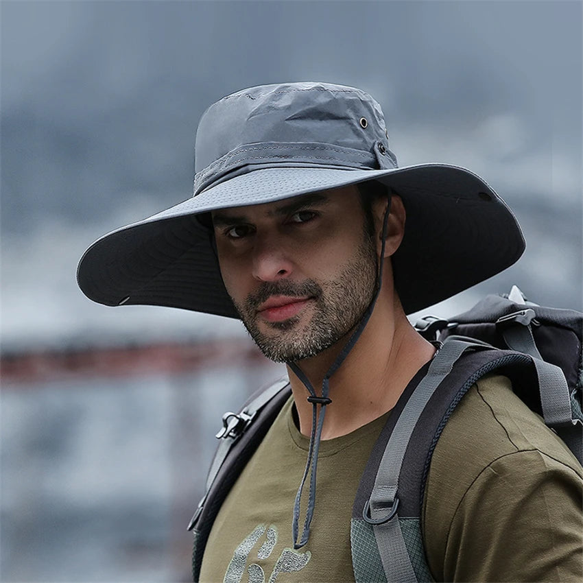 Wide Brim Sun Hat – Western Style Fishing & Hiking Hat with UV Protection