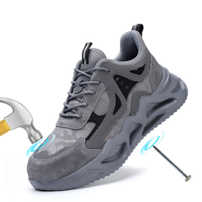 Men's Steel Toe Safety Shoes Anti-Smash Anti-Puncture Lightweight Breathable Industrial Work Shoes Lightweight Breathable Men's Safety Shoes Steel Toe Anti-Slip Sport-Style Industrial Work Shoes