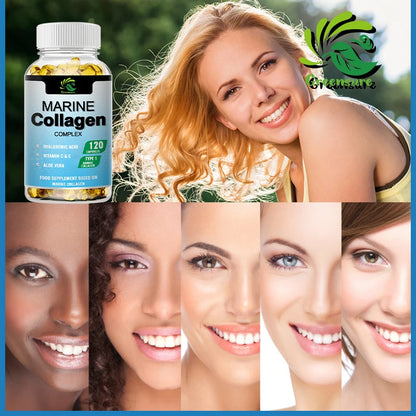 Greensure 60/120 Pcs Marine Collagen Capsules -  Supports Joints, Hair, Skin, Nails, Cartilage & Overall Health