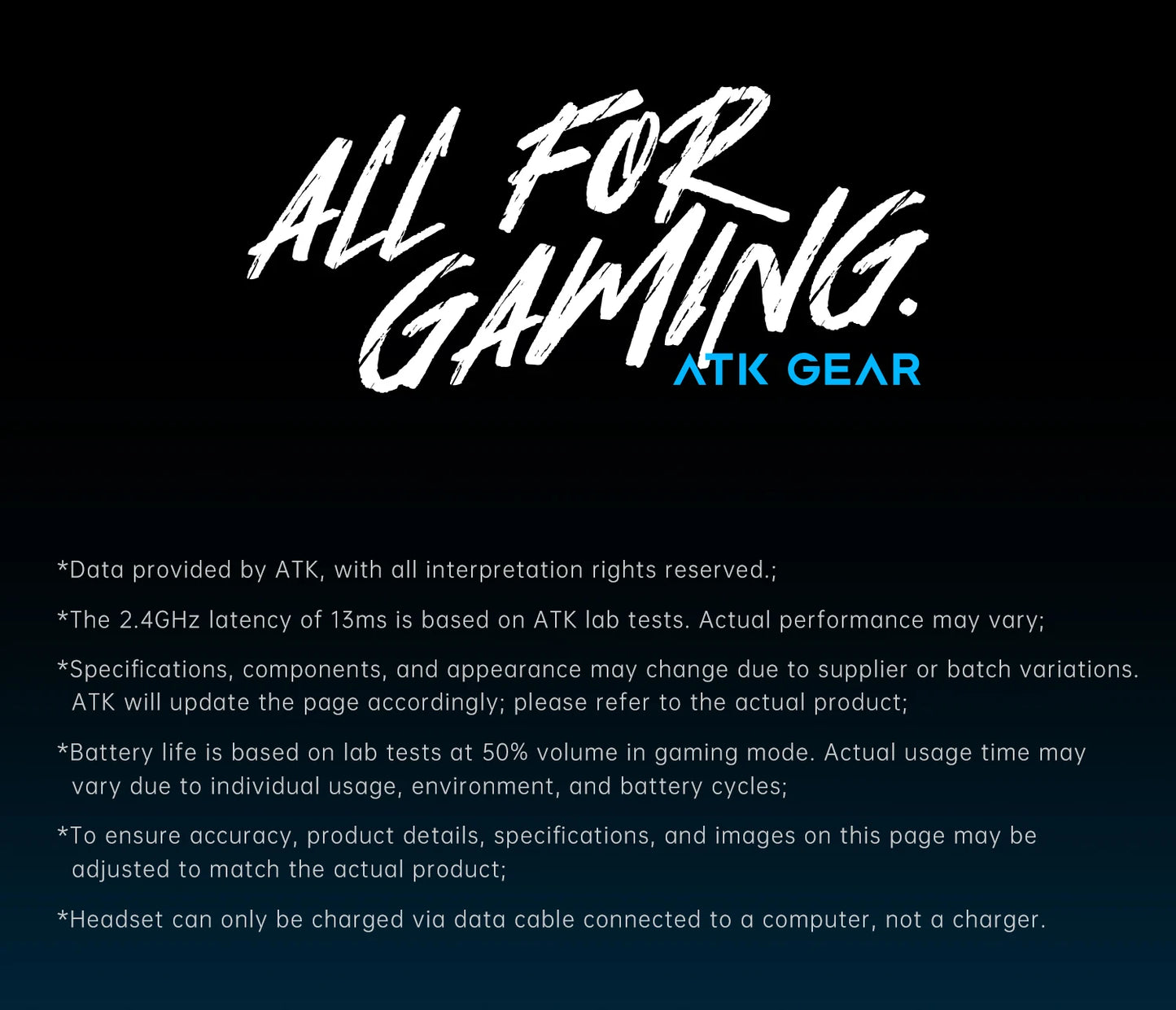 ATK M1 Game Headset Three Mode Wireless Headworn PS5  PC Gaming Headset Microphone Virtual 7.1 Surround Noise Reduction Headset
