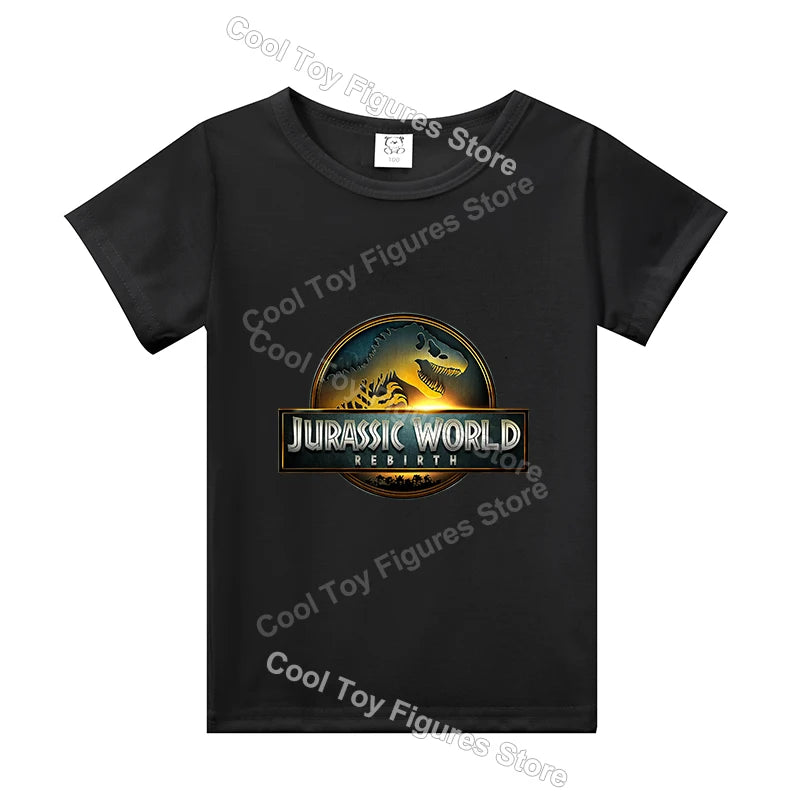 Jurassics World Series Kids Clothes Short Sleeve Summer Hot Movies T-shirt Dinosaur Park Boys Girls Base Top Trend Birthday Gift