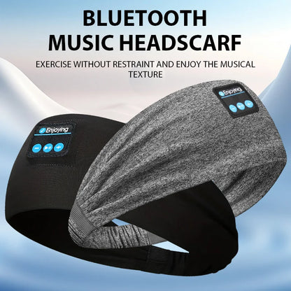 Wireless Bluetooth Headband Earphones Sports Fitness Yoga Headband Headset Elastic Soft Sleeping Smart Music Eye Mask Headphones