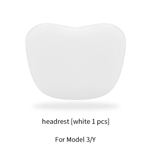 Tesla Neck Pillow – Soft Car Seat Cushion with Premium Nappa Leather & Elastic Strap