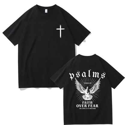 Faith Over Fear Dove T-Shirt - Casual Oversized Cotton Tee for Men  Women - ZOOMNSTORE