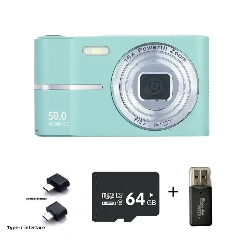 Portable Digital Camera - 44MP Compact Camera with 16x Zoom & 2.4 Inch LCD Screen