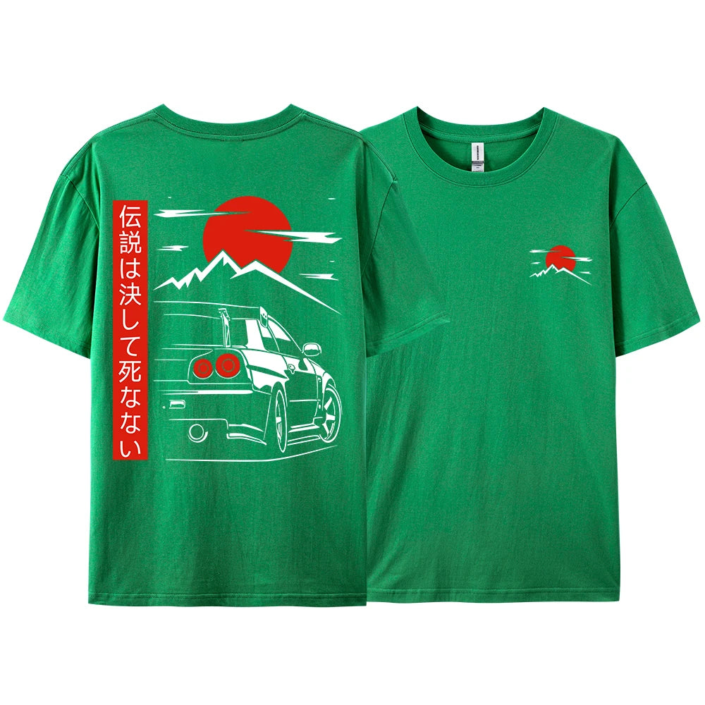 JDM Racing T Shirts – Japanese Streetwear Cotton Couple Tees | Oversized Casual Tops