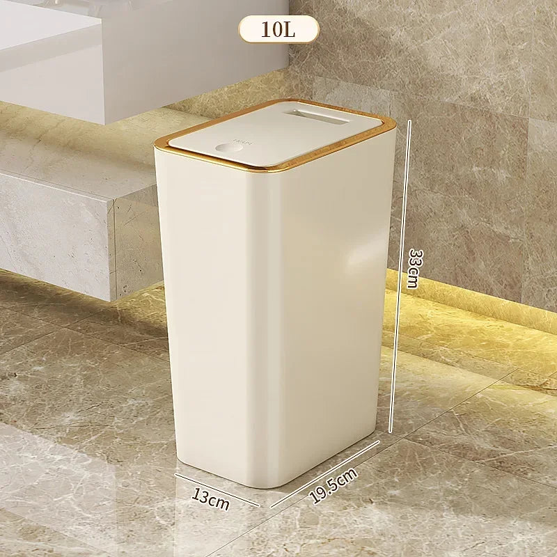 Odor Proof Trash Can - Modern Leakproof Kitchen  Bathroom Bin