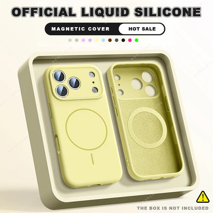 Liquid Silicone Magnetic Phone Case - iPhone 16E1112131617 Pro Max  Air 151416 Plus MagSafe Cover - ZOOMNSTORE