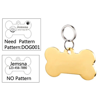 Dog ID Tag Free Engraving Name Tel Cat Collar Harness Pendant Clothes Accessories For Pet Custom Puppy Kitten Leash Pet Supplies