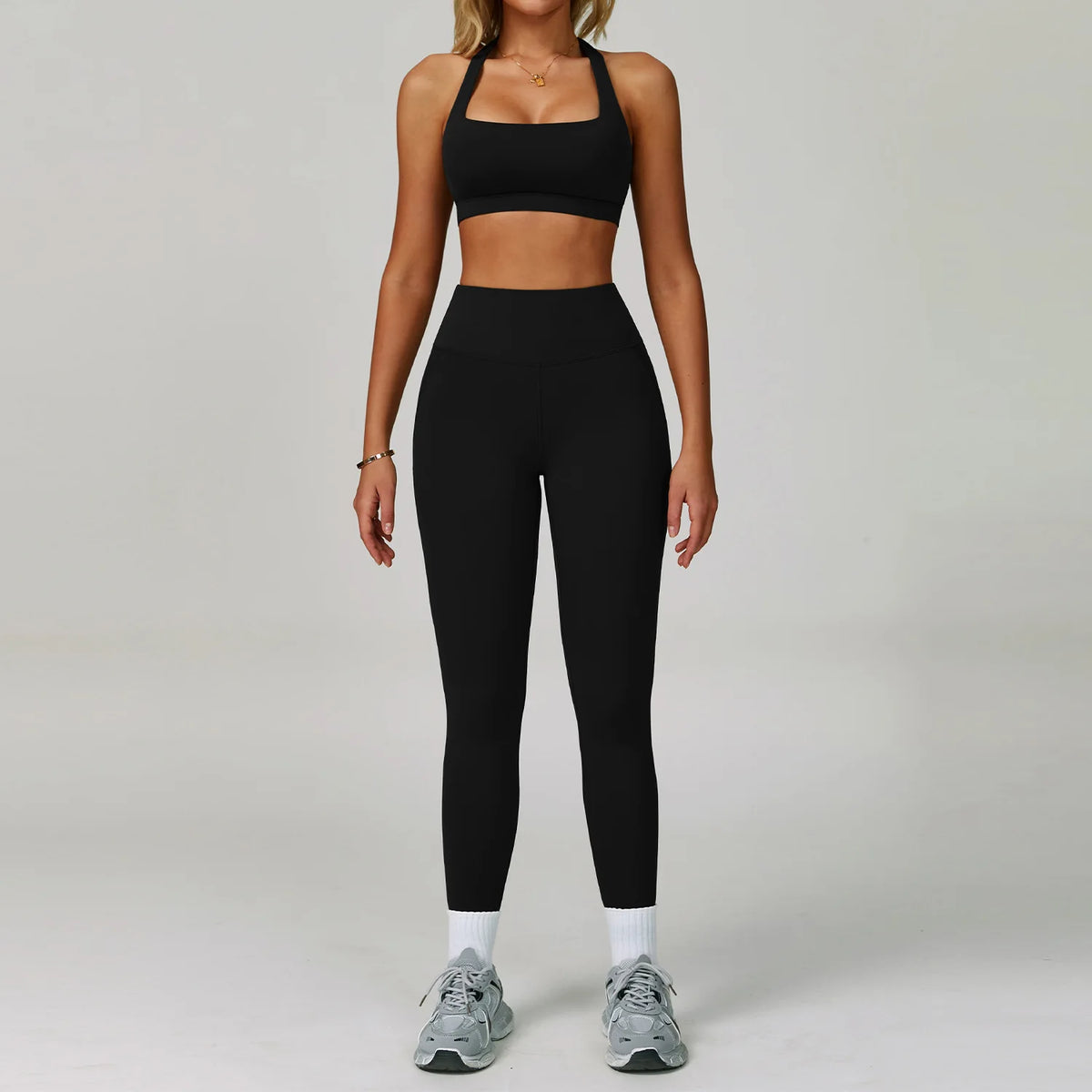 Yoga Set Women's Sportswear Yoga Suit Sports Top High Waist Leggings Two Piece Workout Clothes Fitness Gym Sets Athletic Wear