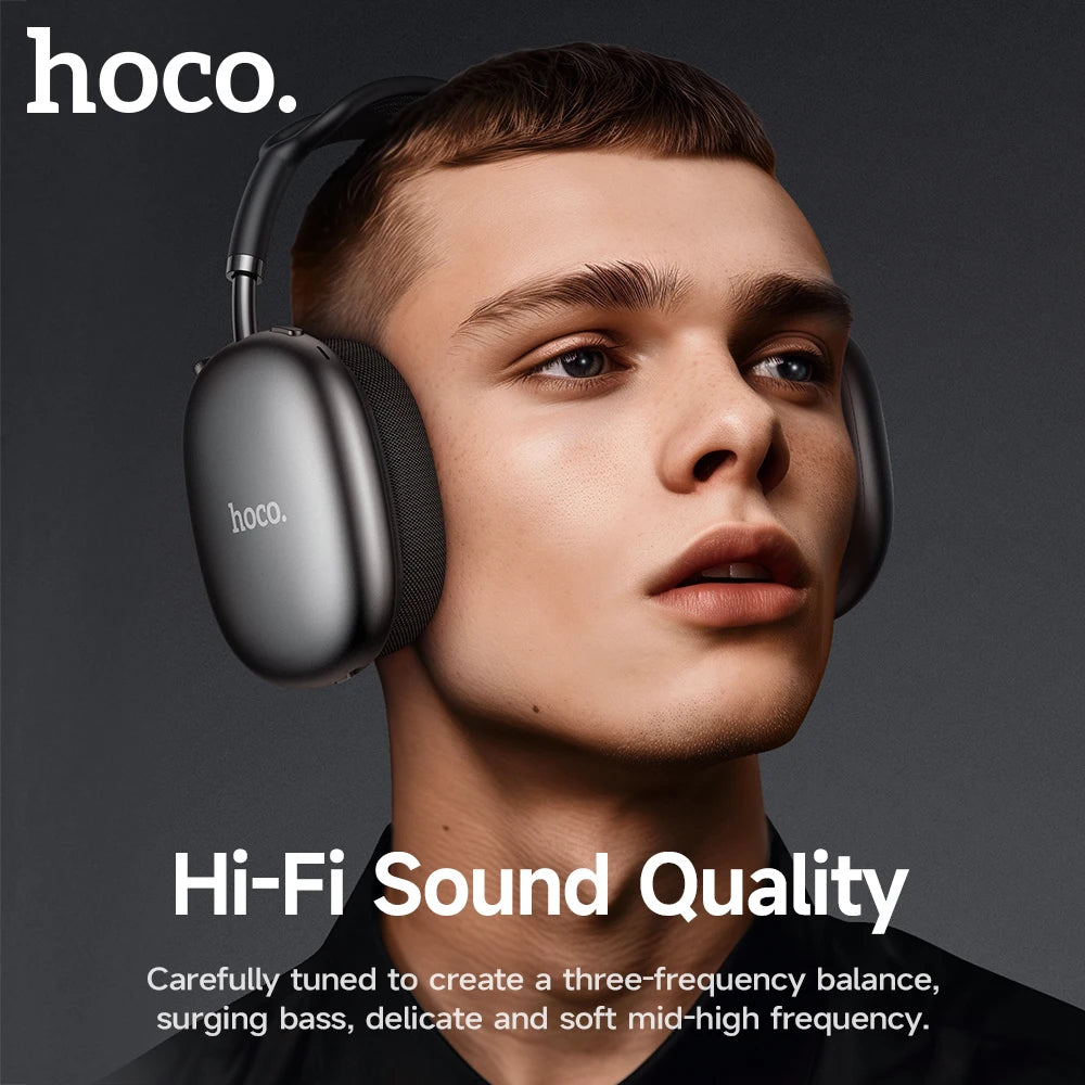 HOCO W55 Plus ANC Noise Reduction Over-ear Bluetooth 5.4 Headphones Wireless Sport Headset Head mounted For Smart Phone AUX mode