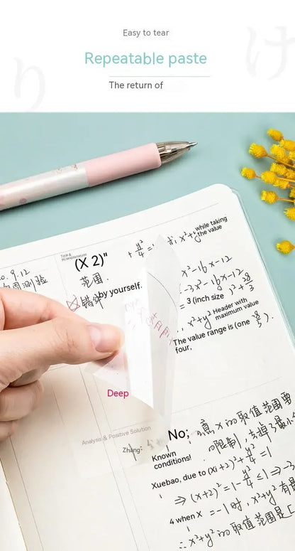 Transparent Waterproof Sticky Notes - 200 Sheets Fluorescent Notepad for School  Office